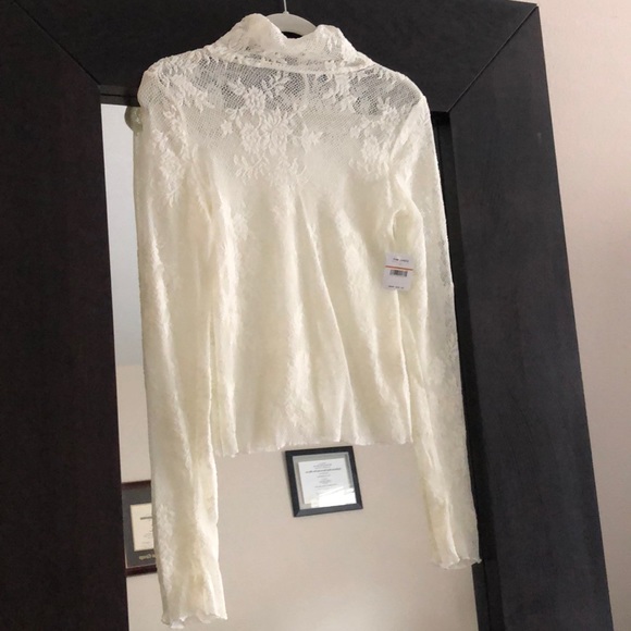 Free People Tops - Free People Lace Mock Neck Top